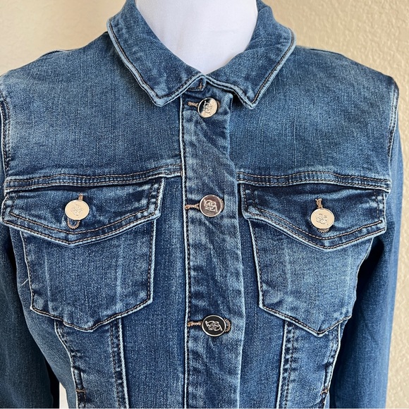 bebe Cropped Bling Denim Jacket - Picture 6 of 16